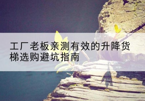 滑县升降货梯怎么选-工厂老板亲测有效的升降货梯选购避坑指南